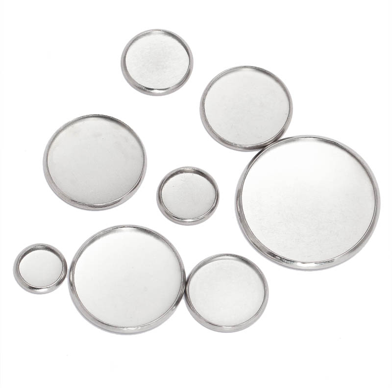 Bezels Set Pendant - 20 stücke Edelstahl Runde Einstellungen Cabochon