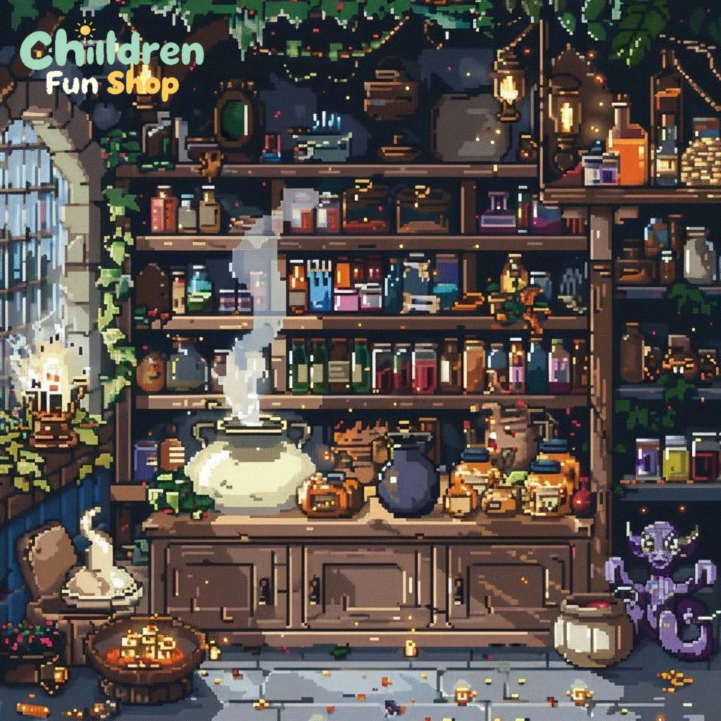 Resin Craft Workshop - DIY-Diamantmalerei, Hexen-Tinktur-Workshop im Pixel-Stil, Fantasy-Kunst, Hobby-Bastelprojekt