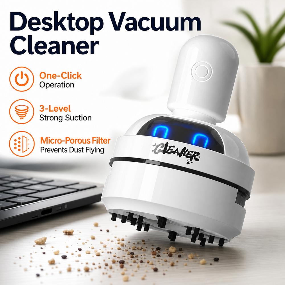 Vacuum Chamber Small - Leiser Desktop-Mini-Staubsauger mit 3-stufig einstellbarer Saugkraft,