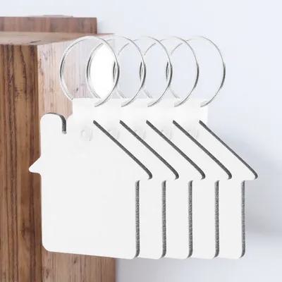 Wood Ring Blank - 5 Stück Sublimations-Schlüsselanhänger-Rohlinge, Leichtgewichtige Holz-Aluminium-DIY-Schlüsselring-Rohlinge, Bastelzubehör