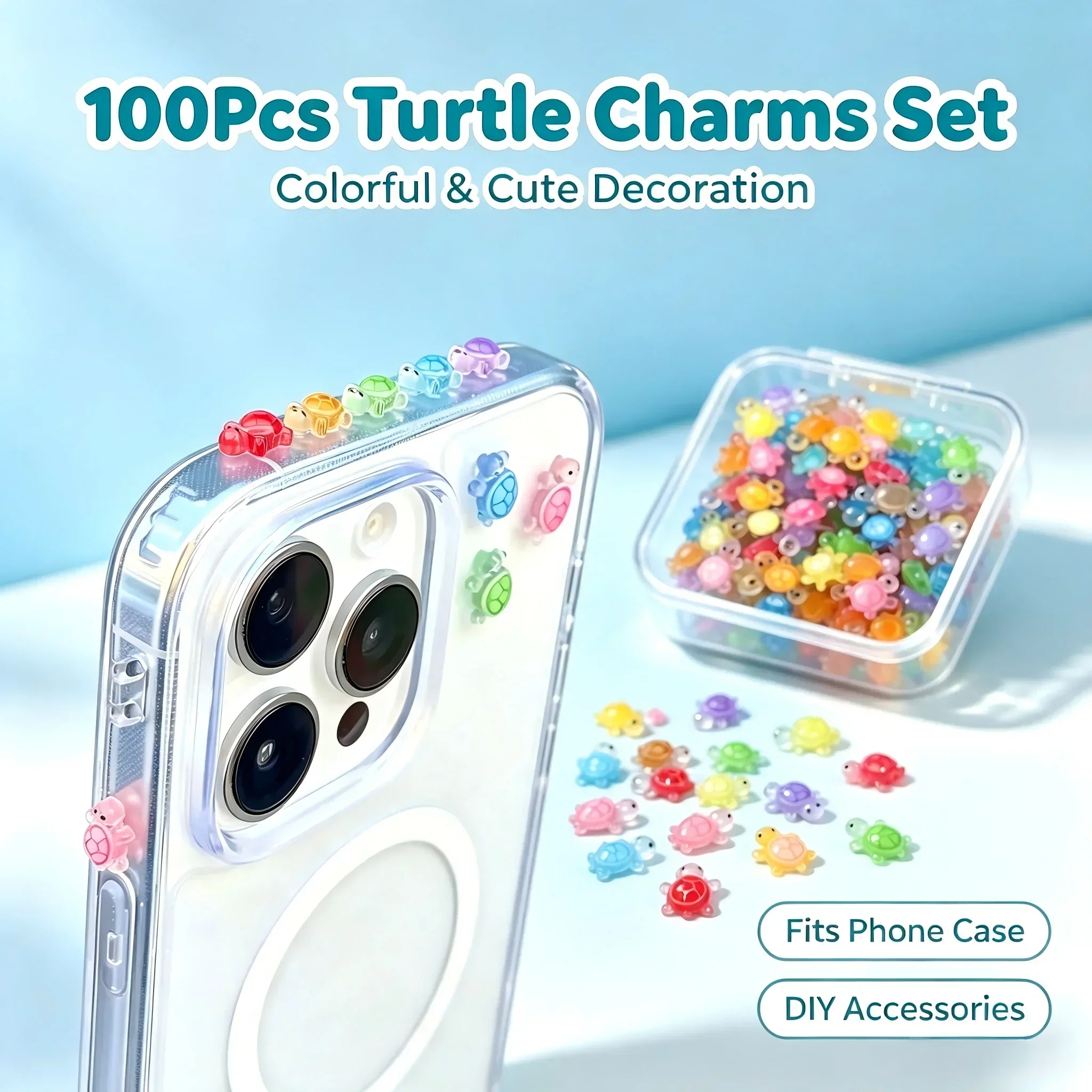 Resin Crafts Diy - 100 Stück/ Glücksschildkröten-Harzanhänger im Kpop-Idol-Stil, Mini-Schildkröten,
